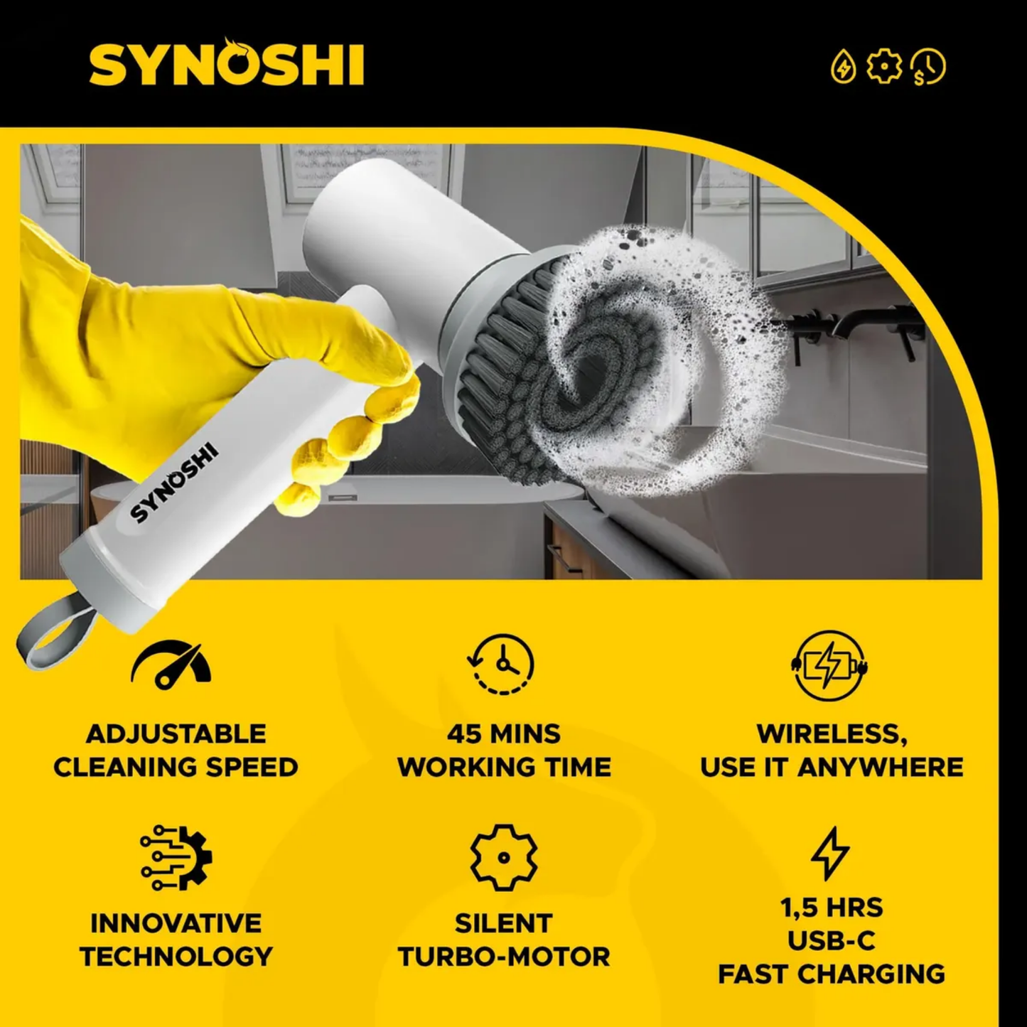 SYNOSHI | Electric Spin Scrubber